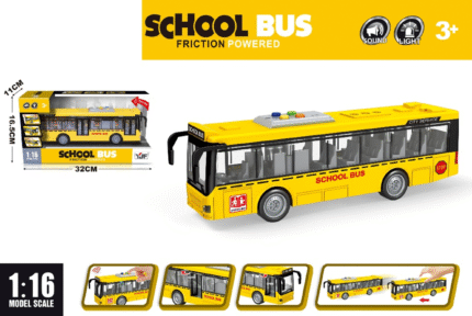 Žuti autobus sa svetlom i zvukom