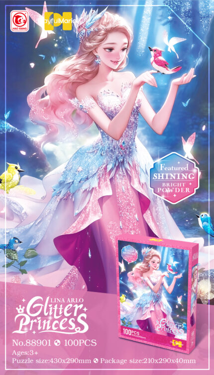 Puzzle svetlucave - princeza sa ptičicom - 100 delova